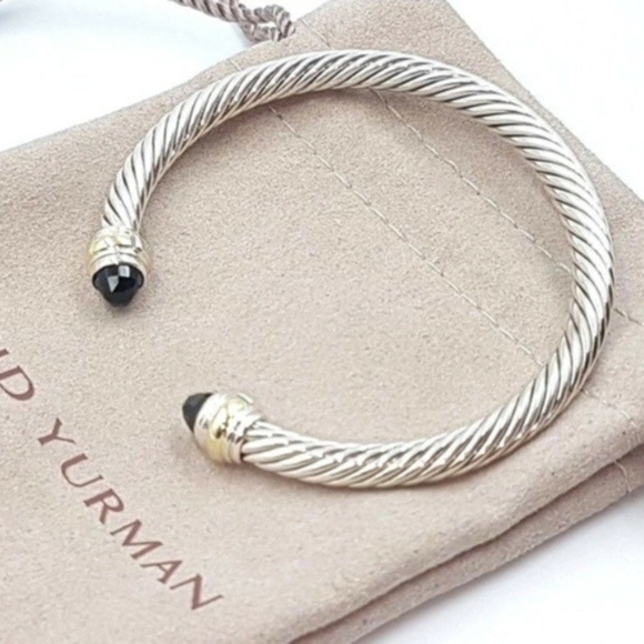 David Yurman Jewelry - David Yurman 5mm Gold Black Onyx Bracelet
